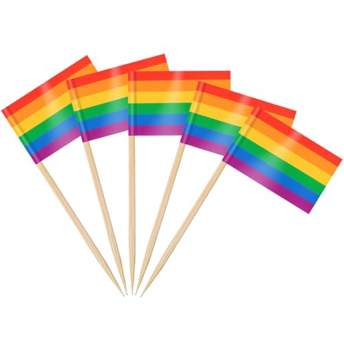 AhfuLife 200 Stück LGBTQ Regenbogen Zahnstocher Flaggen, LGBT Gay Pride Fahne Klein Cocktail Zahnstocher für Lebensmittel Cupcake Toppers Toothpick Karneval Fasching Pride Month Parade Party Deko AhfuLife 200 Stück LGBTQ Regenbogen Zahnstocher Flaggen, LGBT Gay Pride Fahne Klein Cocktail Zahnstocher für Lebensmittel Cupcake Toppers Toothpick Karneval Fasching Pride Month Parade Party Deko von AhfuLife