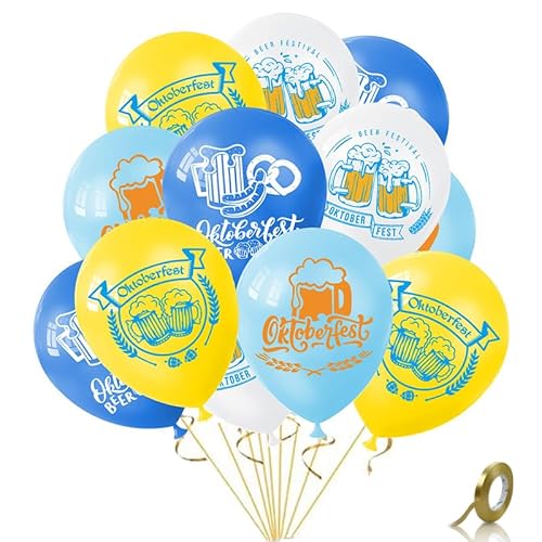 AhfuLife 32 Stück Oktoberfest Luftballons, Oktoberfest Bayerisch Deko Gelb Blau mit Weiße Luftballons, Bayern Ballons für Bayerische Party Restaurants Haus Bar Deko AhfuLife 32 Stück Oktoberfest Luftballons, Oktoberfest Bayerisch Deko Gelb Blau mit Weiße Luftballons, Bayern Ballons für Bayerische Party Restaurants Haus Bar Deko von AhfuLife