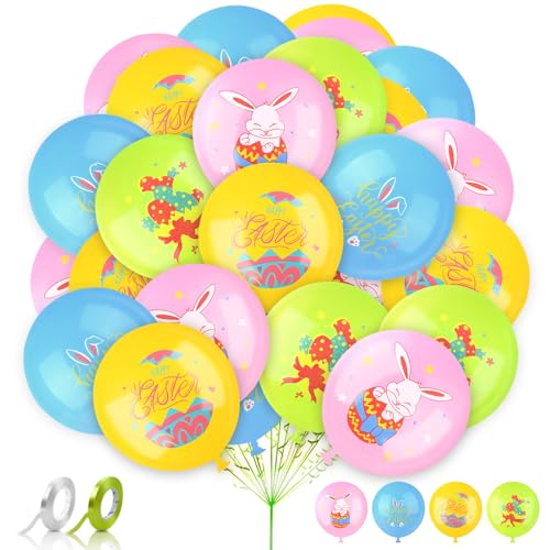 AhfuLife 32 Stück Ostern Luftballons, Ostern Deko Ballons, 8 Blaue 8 Gelbe 8 Rosa 8 Grüne Osterhasen Latexballons Osterballons für Kinder Geburtstag Osterfeier Eiersuche Party Osterdekoration AhfuLife 32 Stück Ostern Luftballons, Ostern Deko Ballons, 8 Blaue 8 Gelbe 8 Rosa 8 Grüne Osterhasen Latexballons Osterballons für Kinder Geburtstag Osterfeier Eiersuche Party Osterdekoration von AhfuLife