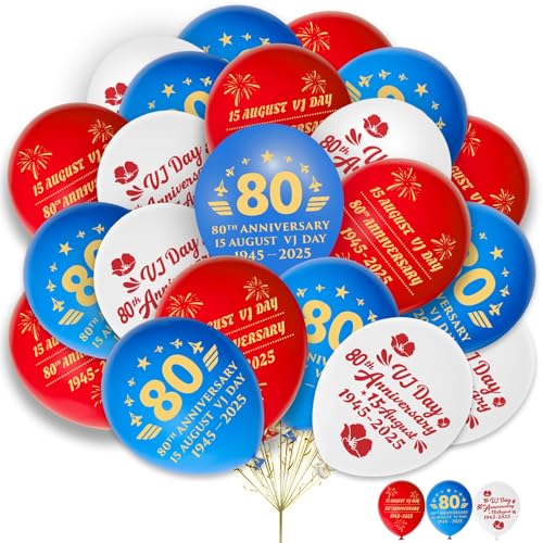 AhfuLife Luftballons zum 80. Hochzeitstag, 36 Stück, 30,5 cm, rot, weiß und blau, Latexballon für den Sieg in Japan, 80 Jahre Jubiläumsfeiern, Dekorationen, Erinnerungsstücke, Innen- und AhfuLife Luftballons zum 80. Hochzeitstag, 36 Stück, 30,5 cm, rot, weiß und blau, Latexballon für den Sieg in Japan, 80 Jahre Jubiläumsfeiern, Dekorationen, Erinnerungsstücke, Innen- und von AhfuLife