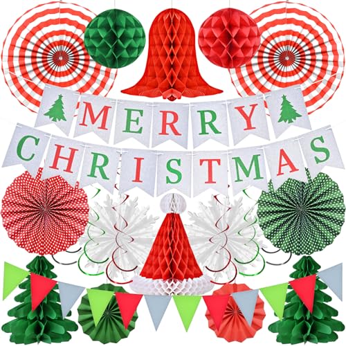 AhfuLife Weihnachtsdeko Set, Wiederverwendbare Weihnachten Deko Papier- Christmas Decorations, Weihnachtsdeko Innen - Weihnachten Banner Girlande, Faltung Weihnachtsbaum Weihnachtsmütze Schneeball AhfuLife Weihnachtsdeko Set, Wiederverwendbare Weihnachten Deko Papier- Christmas Decorations, Weihnachtsdeko Innen - Weihnachten Banner Girlande, Faltung Weihnachtsbaum Weihnachtsmütze Schneeball von AhfuLife