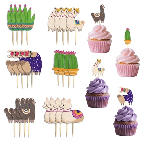 24 Stück Alpaka Lama Kaktus Cupcake Dekoration, Kindergeburtstagskuchen Dekoration Tiermotiv Tortenaufleger Tortendeko Geburtstag für Party Backen Babyparty Tischdekoration 24 Stück Alpaka Lama Kaktus Cupcake Dekoration, Kindergeburtstagskuchen Dekoration Tiermotiv Tortenaufleger Tortendeko Geburtstag für Party Backen Babyparty Tischdekoration von AhhiAboo