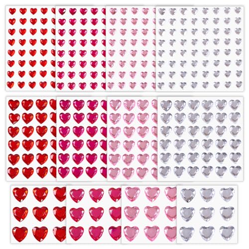 AhhiAboo 436 Stück Glitzersteine Selbstklebende - Acryl Herz Strass Edelsteine Aufkleber - Bunte Herz Juwelen Aufkleber für Gesichtsdekoration Nägel Make-up und Kinder DIY Handwerk AhhiAboo 436 Stück Glitzersteine Selbstklebende - Acryl Herz Strass Edelsteine Aufkleber - Bunte Herz Juwelen Aufkleber für Gesichtsdekoration Nägel Make-up und Kinder DIY Handwerk von AhhiAboo