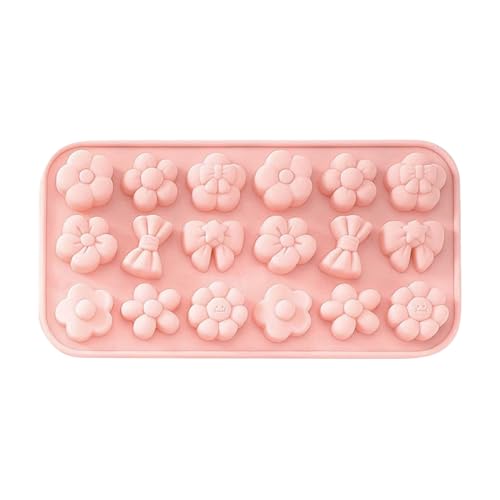 AhhiAboo Silikon Gießform - Blume Schleife Knoten Candy Schokolade Silikonform - Epoxidharz Gießform für Cupcake Dekoration, Harte Süßigkeiten, Kerze Seifenherstellung (Rosa) von AhhiAboo