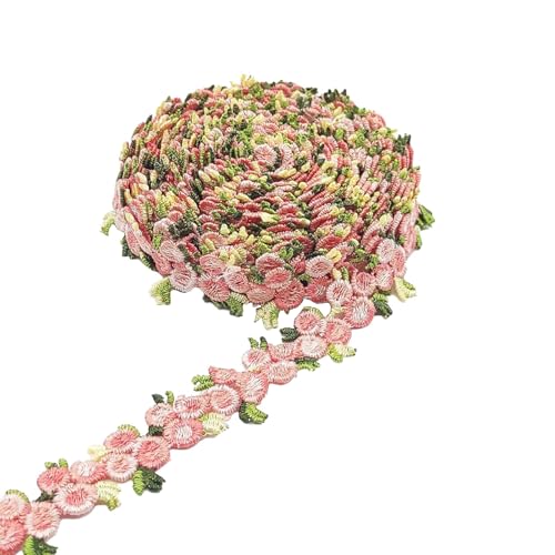 AhhiAboo Spitzenband, Rosen Stickerei, Spitzenborte, Rosa, 2x455cm, Blumen Deko für Tischdecke, Kostüme, Nähen, DIY AhhiAboo Spitzenband, Rosen Stickerei, Spitzenborte, Rosa, 2x455cm, Blumen Deko für Tischdecke, Kostüme, Nähen, DIY von AhhiAboo