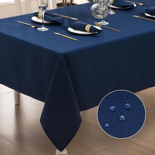 Ahomuily Rechteckige, strukturierte Tischdecke, wasserdicht, auslaufsicher, waschbar, knitterfrei, rechteckig, Stofftischdecke, für Küche, Esszimmer, elegante Tischdecke, für den Innen- und von Ahomuily