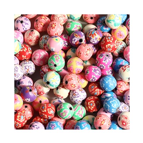 120 Stück 12 mm Polymer-Ton-Perlen, runde Perlen für die Herstellung von Armbändern, Halsketten, Ohrringen, Zubehör, DIY, Handarbeit von Ahouws