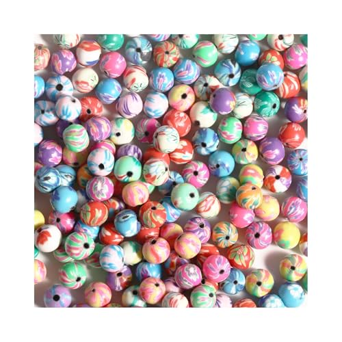 200 Stück 6 mm Polymer-Ton-Perlen, runde Perlen für die Herstellung von Armbändern, Halsketten, Ohrringen, Zubehör, DIY, Handarbeit von Ahouws