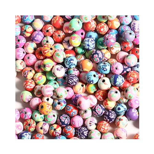 200 Stück 8 mm Polymer-Ton-Perlen, runde Perlen für die Herstellung von Armbändern, Halsketten, Ohrringen, Zubehör, DIY, Handarbeit von Ahouws