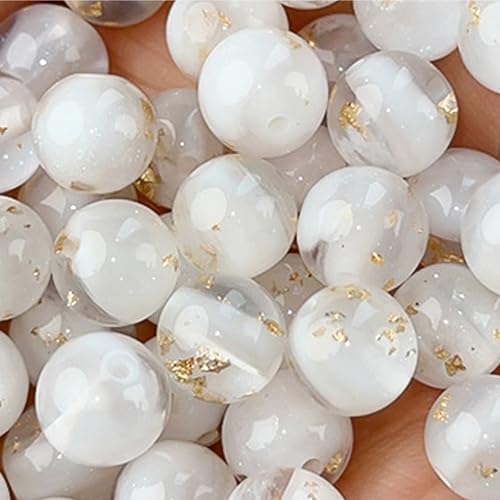 60 Stück 10 mm Perlen zur Schmuckherstellung, halbtransparent mit Zinnfolie aus goldenem Kunststoff, Kunst und Handwerk, große Perlen, DIY für Taschen, Charms, Handtaschen, Schlüsselanhänger, Damen 60 Stück 10 mm Perlen zur Schmuckherstellung, halbtransparent mit Zinnfolie aus goldenem Kunststoff, Kunst und Handwerk, große Perlen, DIY für Taschen, Charms, Handtaschen, Schlüsselanhänger, Damen von Ahouws