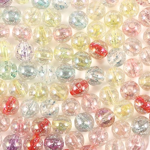 Acrylperlen, 10 mm, irisierend, Farbkern, runde Perlen, Silberpulver, Streuperlen, handgefertigt, DIY-Perlenmaterial, Armband, Schmuckzubehör, 120 Stück Acrylperlen, 10 mm, irisierend, Farbkern, runde Perlen, Silberpulver, Streuperlen, handgefertigt, DIY-Perlenmaterial, Armband, Schmuckzubehör, 120 Stück von Ahouws