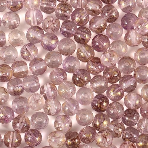Runde Glasperlen, 8 mm, transparente Tinte, Farbstoff, Streuperlen, handgefertigt, DIY-Perlenmaterial, Armbandzubehör, Violett, 200 Stück Runde Glasperlen, 8 mm, transparente Tinte, Farbstoff, Streuperlen, handgefertigt, DIY-Perlenmaterial, Armbandzubehör, Violett, 200 Stück von Ahouws