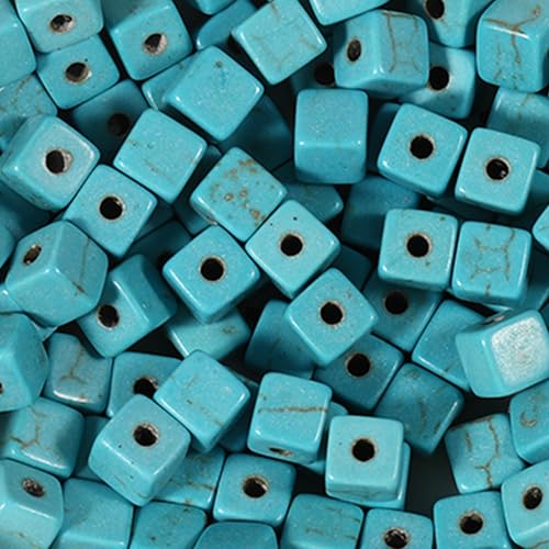 Türkisfarbene Perlen, kleiner Block, ca. 5 x 5 mm, Vintage-Stil, für Perlendekoration, Basteln, Halsketten, Schmuck, Armbänder, 100 Stück Türkisfarbene Perlen, kleiner Block, ca. 5 x 5 mm, Vintage-Stil, für Perlendekoration, Basteln, Halsketten, Schmuck, Armbänder, 100 Stück von Ahouws