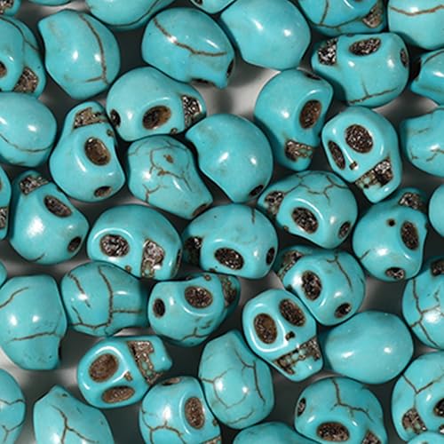 Türkisfarbene Totenkopfperlen, ca. 6 x 8 mm, Vintage-Stil, für Perlendekoration, Basteln, Halsketten, Schmuck, Armbänder, 100 Stück Türkisfarbene Totenkopfperlen, ca. 6 x 8 mm, Vintage-Stil, für Perlendekoration, Basteln, Halsketten, Schmuck, Armbänder, 100 Stück von Ahouws