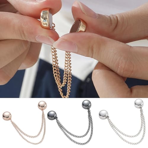 Multifunktionale Magnetische Kleidungsklammern | Hijab-Magnete Mit Kette | Magnetische Kleider-Clips | Magnetische Nadellose Brosche | Clips Kleidung Accessoires Für Damen von Ahuuen