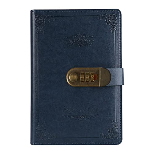 Ai-life Retro Vintage PU Leder Notizblock Planer Organizer mit Zahlenschloss, A5 Größe (215 x 150 mm) Notizblock/Tagebuch, Stifthalter von Ai-life