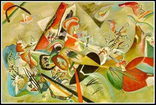 In Grey Painting von Wassily Kandinsky DIY Diamond Painting Kits für Erwachsene, 5D Full Round Drill Diamond Painting Kit Stickerei Kunst Wohnkultur von AiEiIiOiUi