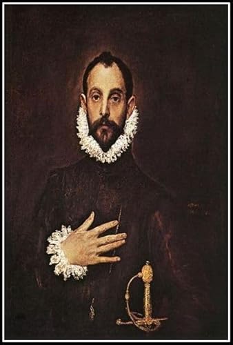 Malen nach Zahlen für Erwachsene, Der Ritter mit seiner Hand auf seiner Brust, Gemälde von El Greco, Acryl-Malen-nach-Zahlen-Set auf Leinwand, 40,6 x 50,8 cm Malen nach Zahlen für Erwachsene, Der Ritter mit seiner Hand auf seiner Brust, Gemälde von El Greco, Acryl-Malen-nach-Zahlen-Set auf Leinwand, 40,6 x 50,8 cm von AiEiIiOiUi
