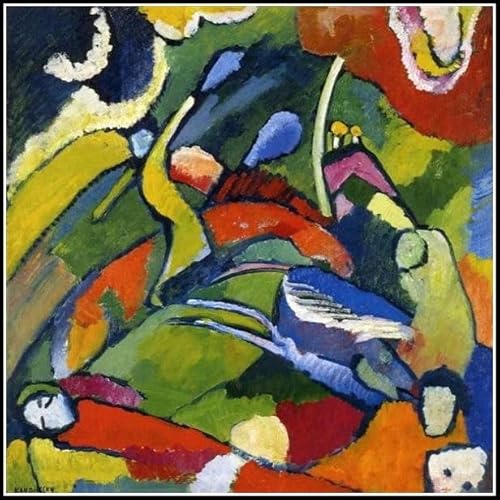 Wassily Kandinsky Diamond Painting mit zwei Reitern und liegender Figurenmalerei Kits für Erwachsene, 5D Kristall Diamanten Kunst mit Zubehör Werkzeuge, Bild DIY Kunst Handwerk für Home Decor Geschenk von AiEiIiOiUi