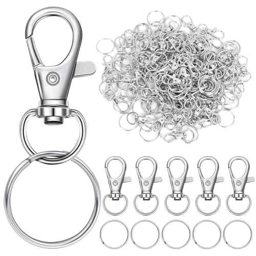 AiQInu 160 Stück Schlüsselanhänger Karabiner, Metall Drehbare Karabinerverschlüsse, 80 Schlüsselring Klein und 80 Karabinerhaken, Schwenk 360° Drehbar, für Makramee Zubehör und DIY Handwerk AiQInu 160 Stück Schlüsselanhänger Karabiner, Metall Drehbare Karabinerverschlüsse, 80 Schlüsselring Klein und 80 Karabinerhaken, Schwenk 360° Drehbar, für Makramee Zubehör und DIY Handwerk von AiQInu