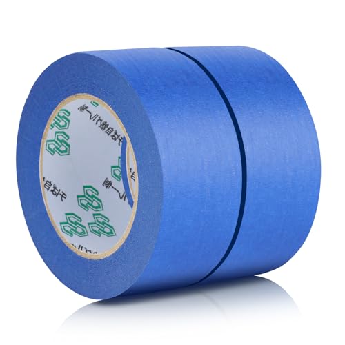 AiQInu 2 Rollen Malerkrepp Blau, Universal Kreppband Malerband, Abklebeband Maler, Klebeband für Malerarbeiten und Renovierungen, Masking Tape Blau, 48mm x 50m von AiQInu