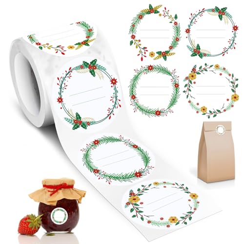 AiQInu Etiketten Selbstklebend, 200 Stück 5cm Rund Aufkleber zum Beschriften, Hochwertige Beschreibbare Klebeetiketten mit 4 Mustern, Etiketten Marmelade für Gläser, Geschenktüten, Flaschen AiQInu Etiketten Selbstklebend, 200 Stück 5cm Rund Aufkleber zum Beschriften, Hochwertige Beschreibbare Klebeetiketten mit 4 Mustern, Etiketten Marmelade für Gläser, Geschenktüten, Flaschen von AiQInu