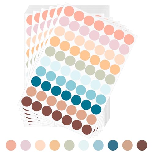 AiQInu Klebepunkte Bunte 1400 Stück 19mm Runde Punktaufkleber Markierungspunkte Etiketten Kleine Runde Punkt Aufkleber Mini Sticker für Büro Schule, Kalender, und zum Basteln, Papier, 10 Farben AiQInu Klebepunkte Bunte 1400 Stück 19mm Runde Punktaufkleber Markierungspunkte Etiketten Kleine Runde Punkt Aufkleber Mini Sticker für Büro Schule, Kalender, und zum Basteln, Papier, 10 Farben von AiQInu