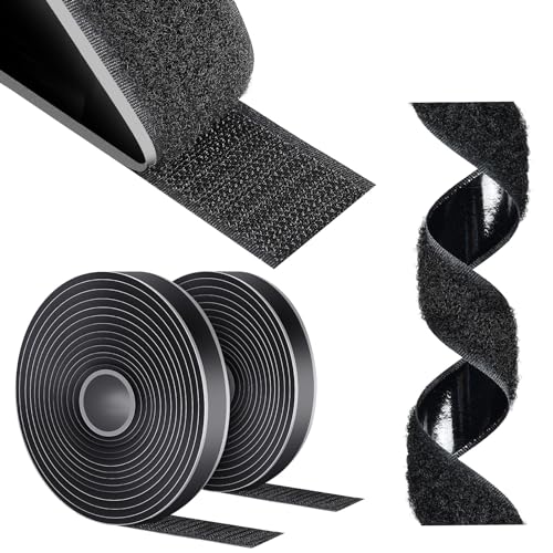 AiQInu Klettband Selbstklebend Extra Stark, 5M x 16mm Klettverschluss Selbstklebend, Flauschband Und Hakenband, Doppelseitiges Klettband Für Fliegengitter, Handarbei von AiQInu