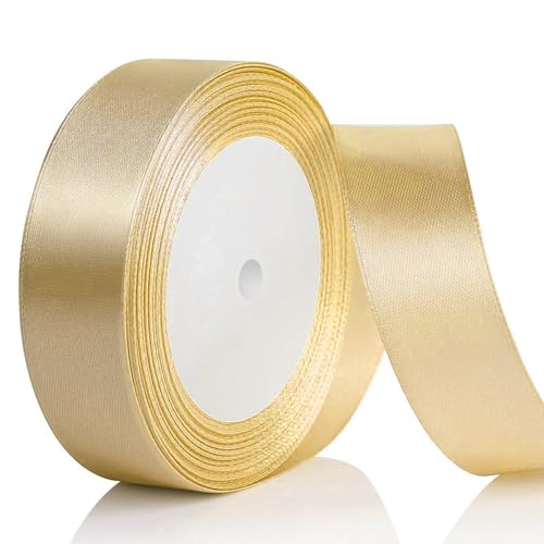 AiQInu Satinband Gold,25mm 22 Meters Satin Dekoband Gold Präsent Geschenkband breit, Stoffband für Kleid Hochzeit, Geburtstag Geschenke,Satin Dekoband, Deko Band Geschenkverpackung AiQInu Satinband Gold,25mm 22 Meters Satin Dekoband Gold Präsent Geschenkband breit, Stoffband für Kleid Hochzeit, Geburtstag Geschenke,Satin Dekoband, Deko Band Geschenkverpackung von AiQInu