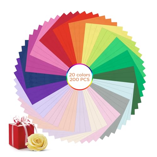 AiQInu Seidenpapier, 200 Blatt 20 Farben Bastelpapier Skizzen und Zuschnitt Papier Transparentpapier Bunt, 20cm x 30cm, für Geburtstag Hochzeit Weihnachten Dekoration Verpackung AiQInu Seidenpapier, 200 Blatt 20 Farben Bastelpapier Skizzen und Zuschnitt Papier Transparentpapier Bunt, 20cm x 30cm, für Geburtstag Hochzeit Weihnachten Dekoration Verpackung von AiQInu