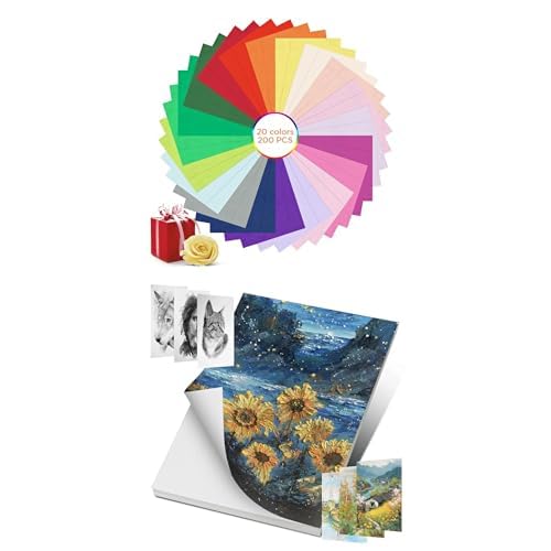 Bundle of AiQInu Seidenpapier, 200 Blatt 20 Farben Bastelpapier Skizzen und Zuschnitt Papier Transparentpapier Bunt+ AiQInu 30 Blätter Aquarellpapier 300g/m², 12.7cm *17.8cm Watercolor Paper Bundle of AiQInu Seidenpapier, 200 Blatt 20 Farben Bastelpapier Skizzen und Zuschnitt Papier Transparentpapier Bunt+ AiQInu 30 Blätter Aquarellpapier 300g/m², 12.7cm *17.8cm Watercolor Paper von AiQInu