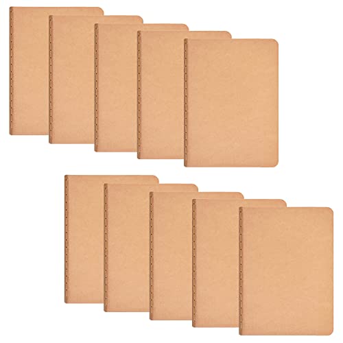 AiYoYo 10 STK Klein Notizblock Mini Notizbuch Kraft Cover Notizhefte blanko(30Blatt) Vokabelheft 14.0x10.0cm Notizbücher Schulhefte(100g/m²) Gut für Memos Skizzen Graffiti von AiYoYo