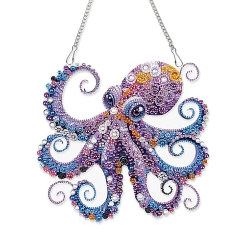 AiYuanzsh Octopus Diamond Painting Hanging Decoration - 5D DIY Special Shaped Diamond Art Kit for Adults, Large Size 24.1x22.6cm, Ocean Animal Wall Hanging Craft for Home Decor & Gift AiYuanzsh Octopus Diamond Painting Hanging Decoration - 5D DIY Special Shaped Diamond Art Kit for Adults, Large Size 24.1x22.6cm, Ocean Animal Wall Hanging Craft for Home Decor & Gift von AiYuanzsh