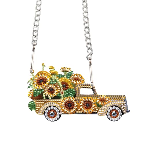 Sonnenblume Auto Diamant Malerei Hängende Anhänger Kit - DIY Acryl Kristall Ornament mit Hängende Kette, Dekorative Kunsttafel für Wand, 5D Strass Malen nach Zahlen, Home Decor Geschenk für Erwachsene Sonnenblume Auto Diamant Malerei Hängende Anhänger Kit - DIY Acryl Kristall Ornament mit Hängende Kette, Dekorative Kunsttafel für Wand, 5D Strass Malen nach Zahlen, Home Decor Geschenk für Erwachsene von AiYuanzsh