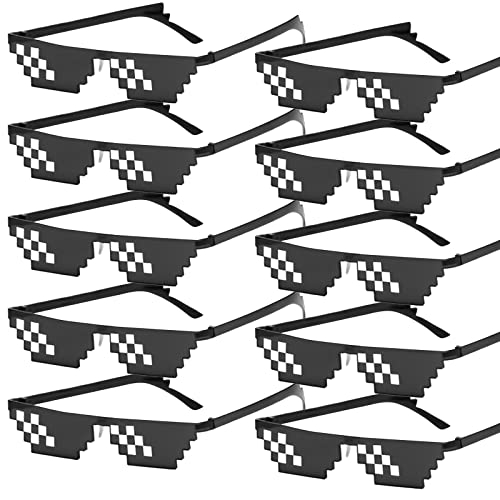 10 Stück Thug Life Sonnenbrille, Pixel Sonnenbrille Partybrille Mosaik Brille 8 Bit Pixel Mosaik Gläser MLG Party Brille Lustige Brillen für Fasching, Musikfestivals, Party, Geburtstagsfeier, Bar 10 Stück Thug Life Sonnenbrille, Pixel Sonnenbrille Partybrille Mosaik Brille 8 Bit Pixel Mosaik Gläser MLG Party Brille Lustige Brillen für Fasching, Musikfestivals, Party, Geburtstagsfeier, Bar von Aicharynic