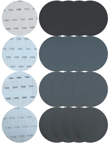 150mm Schleifscheiben für Polieren(Körnung 400/600/800/1200), 40 Stück 150mm Siliziumkarbid Schleifpapier für Metall, Holz & Stein – Nass-/Trockentauglich von Aicoimy