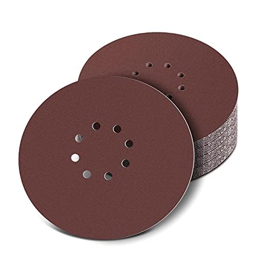 225mm (9 Zoll) Schleifpapier mit 8 Löchern, Mittelkorn 120 Körnung für Holz, Metall & Lacke – 30 Stück Profi-Set für Oberflächenvorbereitung von Aicoimy