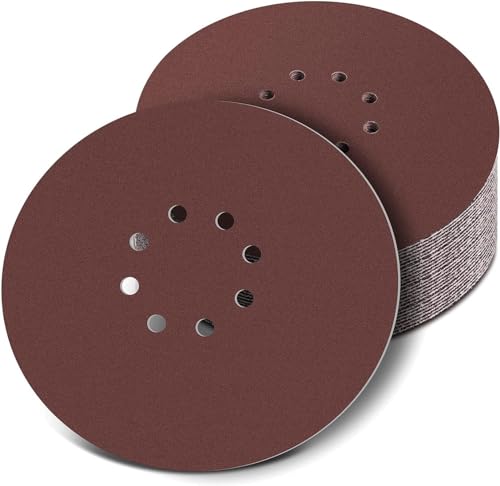 225mm (9 Zoll) Schleifpapier mit 8 Löchern – Grobschliff 40 Körnung, Extra Stark für Metall, Beton & Holz(30 Stück Industrie-Set) von Aicoimy