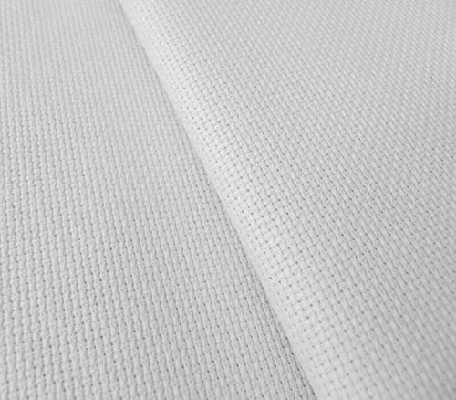 Aida Stern 100% Baumwolle | 14 ct - 5,4 Stiche/cm | Ideal für Kreuzstichmuster (110x100 cm Weiß) von Aidalux