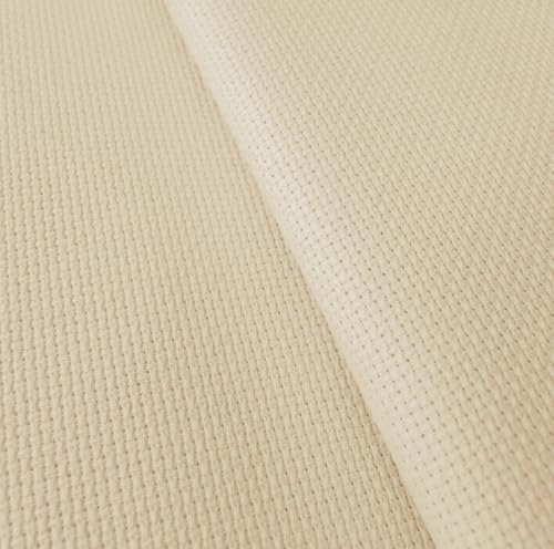 Aida Stern Zweigart 100% Baumwolle | 14 ct - 5,4 Stiche/cm | Ideal für Kreuzstichmuster (Creme, 110x100 cm) von Aidalux