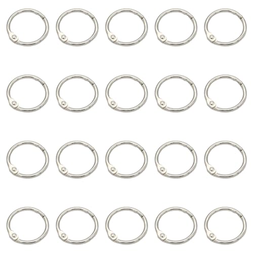 Buchringe，20 Stück Ringbinder, 20mm Metall Ringe Lose Blatt Buch Ringe Ringbuch Ringe ，für Scrapbook, Album, Memo-Ablage, Handwerk, Schlüsselringe (Silber) von Aidqxbaoer