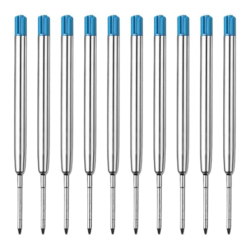 Großraumminen für Kugelschreiberminen, Kugelschreiber Ersatzminen für das G2-Format, Kugelschreiber Minen, Kompatible Set Minen, 1,0mm Strichstärke M,Schreibfarbe (Blau), 10 Stück von Aidqxbaoer