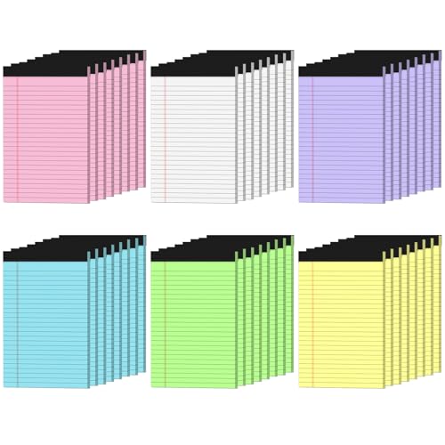 Farbige Notizblöcke, 12,7 x 20,3 cm, Rosa, kleine Rechtsblöcke, liniert, leicht abreißbar, perforiert, liniert, 12,7 x 20,3 cm, 30 Blatt, farbige Mini-Notizblöcke für Büro, Schule Farbige Notizblöcke, 12,7 x 20,3 cm, Rosa, kleine Rechtsblöcke, liniert, leicht abreißbar, perforiert, liniert, 12,7 x 20,3 cm, 30 Blatt, farbige Mini-Notizblöcke für Büro, Schule von Aidunmis