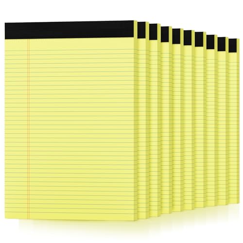 Gelbe Notizblöcke, 21,6 x 29,5 cm, liniert, Schreibpapierblöcke, schmal, liniert, gelber Notizblock, 30 Blatt pro Schreibblock, für Zuhause, Büro, Schule, 10 Stück Gelbe Notizblöcke, 21,6 x 29,5 cm, liniert, Schreibpapierblöcke, schmal, liniert, gelber Notizblock, 30 Blatt pro Schreibblock, für Zuhause, Büro, Schule, 10 Stück von Aidunmis