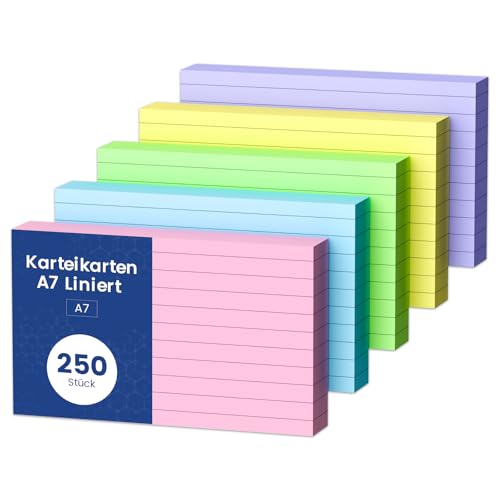 Karteikarten A7 Liniert, 250 Stück A7 Karteikarten Vokabelkarten, Bunt Lernkarten Beschriftbar Liniert Flash Cards A7 Verdickter Karteikarte, Klein Karteikarten für Vokabeln Rezepte Englisch Vokabeln Karteikarten A7 Liniert, 250 Stück A7 Karteikarten Vokabelkarten, Bunt Lernkarten Beschriftbar Liniert Flash Cards A7 Verdickter Karteikarte, Klein Karteikarten für Vokabeln Rezepte Englisch Vokabeln von Aidunmis