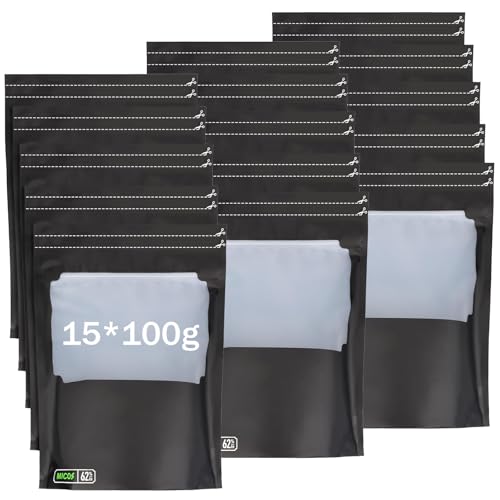 15 Stück 100g Wiederverwendbare Dry Ferm Bag,Humidor Beutel mit Feuchtigkeitskontrolle (58–62%) für Lagern,Zipbeutel Dryferm Bags,Luftdichte Aufbewahrungsbeutel Sauerstoff und Feuchtigkeitsregulierend von Aieoco