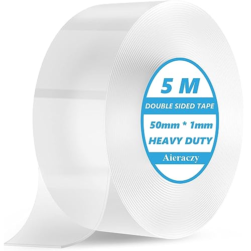 Aieraczy 5cm * 5M Doppelseitiges Klebeband Extra Stark, Spurloses Nano Tape, Double Sided Tape, Waschbares Ablösbar Beidseitiges Klebeband, Transparent Klebeband Doppelseitig Dünn für Teppich Aieraczy 5cm * 5M Doppelseitiges Klebeband Extra Stark, Spurloses Nano Tape, Double Sided Tape, Waschbares Ablösbar Beidseitiges Klebeband, Transparent Klebeband Doppelseitig Dünn für Teppich von Aieraczy