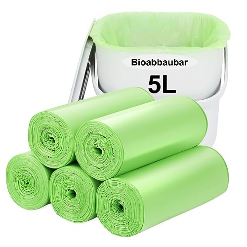 Biologisch abbaubare Müllsäcke 120PCS, Aievrgad 5L/1.2Gallon kleine Müllsäcke/Für Countertop Bin. Bin Liner/Abfall/Müllsäcke, 100% recycelt, robust, abbaubar, Kompostbeutel für Lebensmittel/Haushalt von Aievrgad