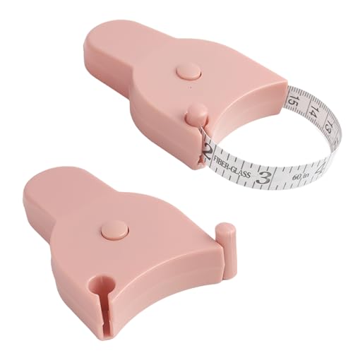 2er-Pack automatisches Teleskop-Maßband (150 cm), selbstspannendes Taillenbandmaß für genaue Körpermessung – ideal zum Schneidern, Nähen, Gesundheits-Tracking (Rosa) von Aifrymne