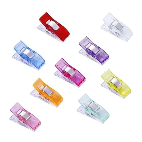 30er-Pack mehrfarbige Nähklammern-Set – langlebige Kunststoff-Quilt-Bastelklammern für Stoff, Schneidern, Basteln und hängende Objekte mit Messmarkierungen von Aifrymne